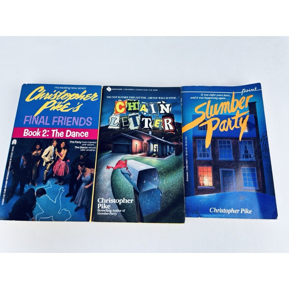 Vintage Christopher Pike Books Lot 3 Slumber Party Chain Letter Final Friends 2